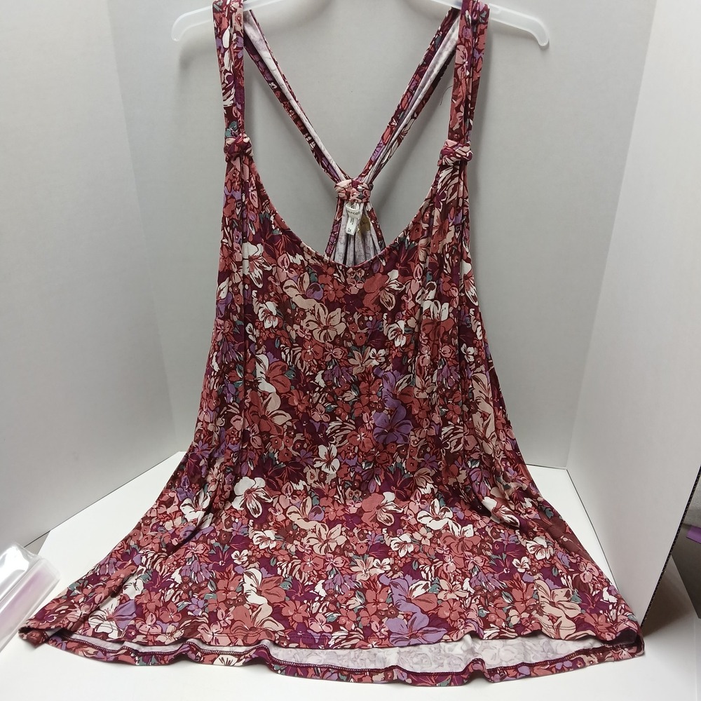 Womens Maurices Sleeveless Floral Knot Racerback Tank Top Shirt 1X  NWT
